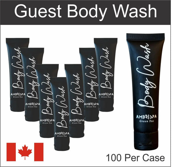 Hotel Sized Body Wash AMBR 100 pack Vacation Rental Supplies Canada
