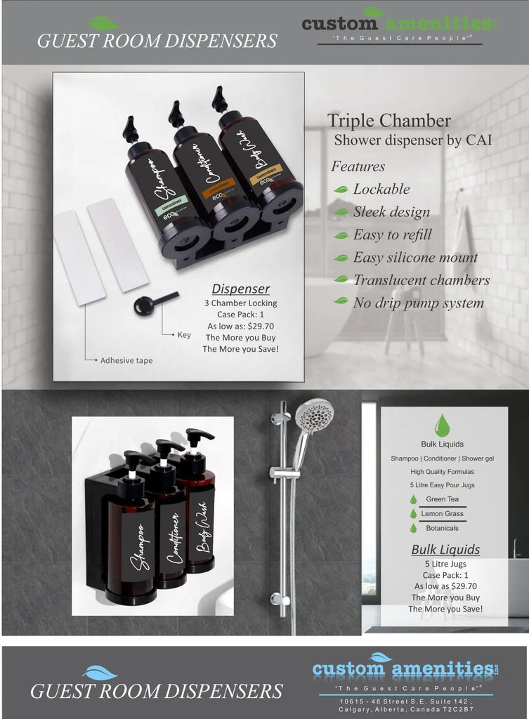 Hotel Shampoo Dispenser AMBR SPA Hotel Supplies Canada