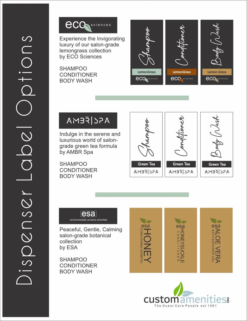 Hotel Shampoo Soap Dispenser ECO Sciences ON SALE Hotel Supplies Canada